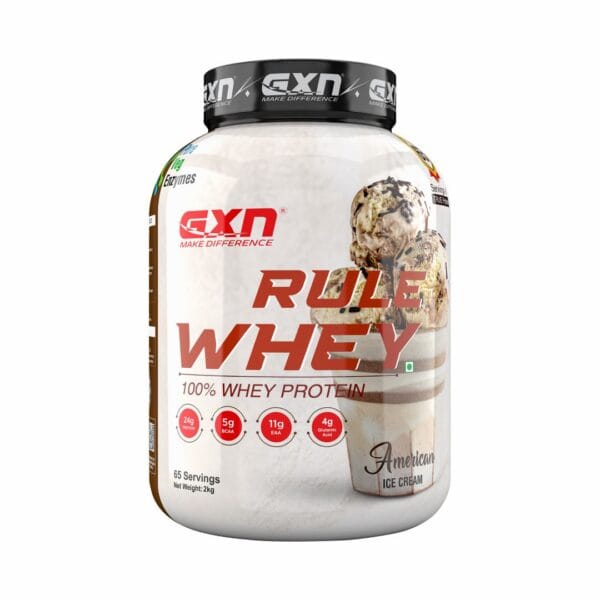 Gxn Rule Whey 100% Whey protine 2KG (65 servings ) ( free delivery )
