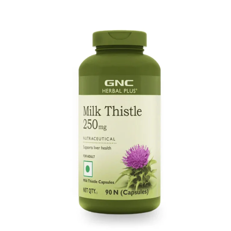 GNC Herbal Plus Milk Thistle | Protects Liver Health | Detox Supplement for Men & Women | Formulated in USA | 90 Capsules ( free delivery )