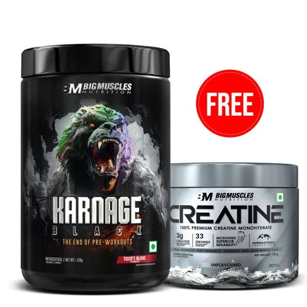 Big muscle Karnage Black + Creatine combo ( free delivery )