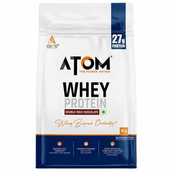 AS-IT-IS Nutrition ATOM Whey Protein with Enzymes, 27gm 1 kg ( FREE DELIVERY )