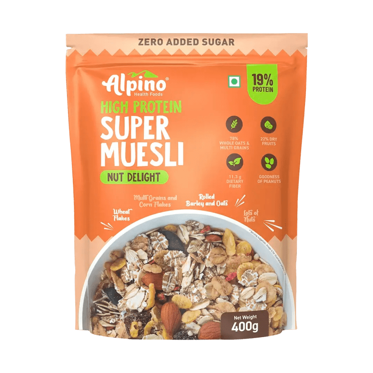 Alpino Zero Added Sugar Super Muesli 400gm ( Free Delivery )